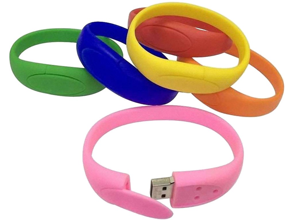 WGS-703 — Bracelet-shaped silicone USB flash drive. Very popular for events and parties. Available