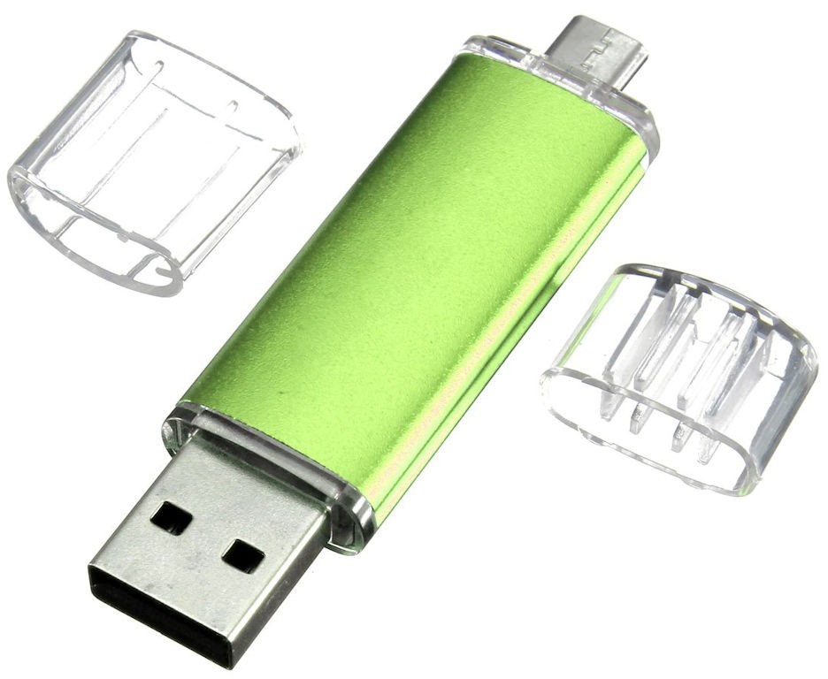 WGS-OTG02 — OTG USB flash drive: on the one hand it is a USB for a computer, and on the other it has a microU connector
