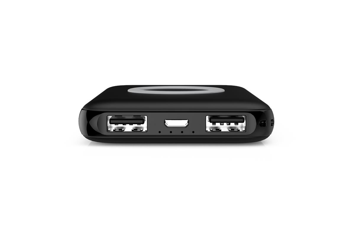 WGSPB-W8 — 带无线充电源和 USB 端口的应急移动电源扁平充电器